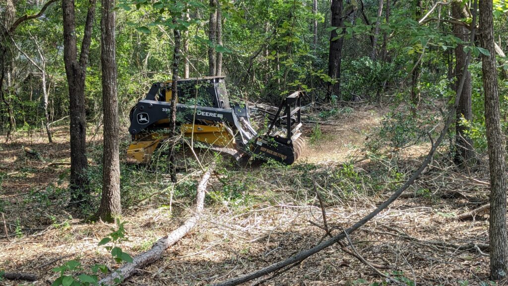 Forestry Mulching Machine Clearing Wooded Property