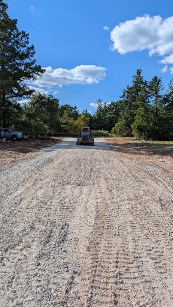 Skid Steer Grading Gravel Driveway for Land Development